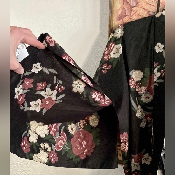 NWT VINTAGE JAPANESE KIMONO ROBE OVERSIZED KIMONO SLEEVE MAXI DRESS ROBE OSFM - Picture 12 of 16